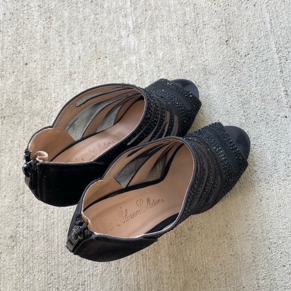 De Blossom Collection Glittery Heels Black High Bootie Shoes size 6.5 - Picture 11 of 12